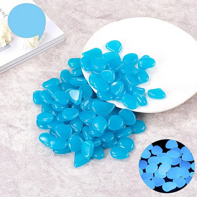 10/50/100 vnt. Švytinti tamsoje sodo akmenukai šaligatviui sodo terasai vejai sodo terasai žuvų bako akvariumo dekoras švytintis akmuo