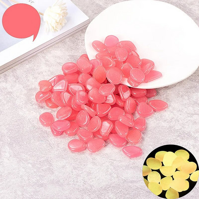 10/50/100 vnt. Švytinti tamsoje sodo akmenukai šaligatviui sodo terasai vejai sodo terasai žuvų bako akvariumo dekoras švytintis akmuo