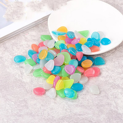 10/50/100 vnt. Švytinti tamsoje sodo akmenukai šaligatviui sodo terasai vejai sodo terasai žuvų bako akvariumo dekoras švytintis akmuo