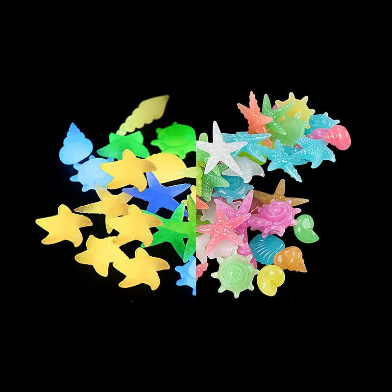 10/50/100 vnt. Švytinti tamsoje sodo akmenukai šaligatviui sodo terasai vejai sodo terasai žuvų bako akvariumo dekoras švytintis akmuo