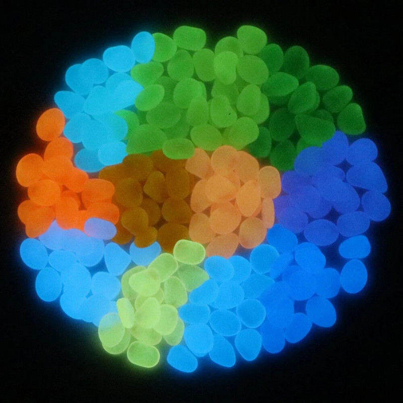 Πολύχρωμη λάμψη στο σκοτεινό βότσαλο Εσωτερικός εξωτερικός κήπος Πέτρες Moonlight Yard Φυτό Διακόσμηση Δεξαμενή ψαριών Ενυδρείο Rocks Backyard