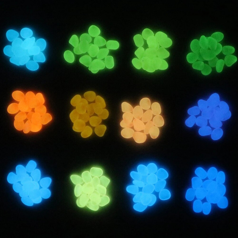 Πολύχρωμη λάμψη στο σκοτεινό βότσαλο Εσωτερικός εξωτερικός κήπος Πέτρες Moonlight Yard Φυτό Διακόσμηση Δεξαμενή ψαριών Ενυδρείο Rocks Backyard