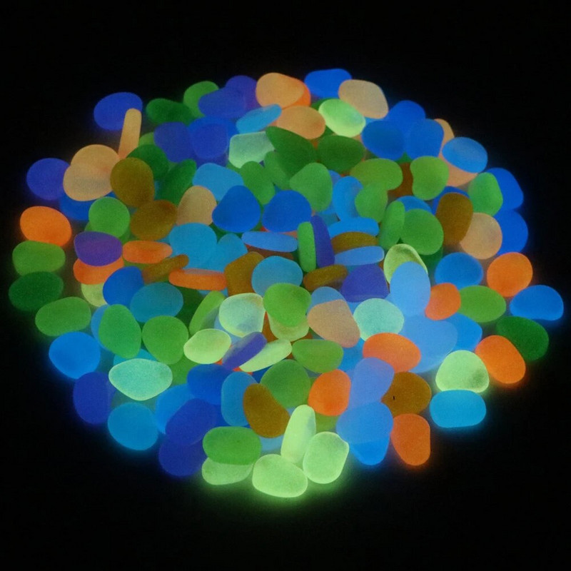 Πολύχρωμη λάμψη στο σκοτεινό βότσαλο Εσωτερικός εξωτερικός κήπος Πέτρες Moonlight Yard Φυτό Διακόσμηση Δεξαμενή ψαριών Ενυδρείο Rocks Backyard