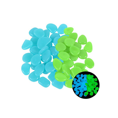 50/100Pcs Glow in The Dark Stones Φωτεινά βότσαλα Πολύχρωμα χαλίκια βράχοι άμμου για υπαίθρια αυλή Ψαροδεξαμενή κήπου Προμήθειες