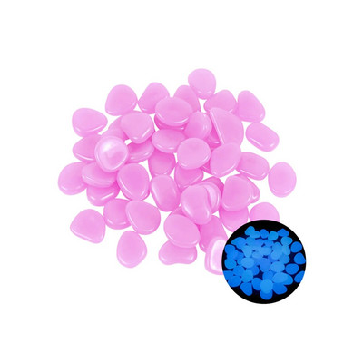 50/100Pcs Glow in The Dark Stones Φωτεινά βότσαλα Πολύχρωμα χαλίκια βράχοι άμμου για υπαίθρια αυλή Ψαροδεξαμενή κήπου Προμήθειες