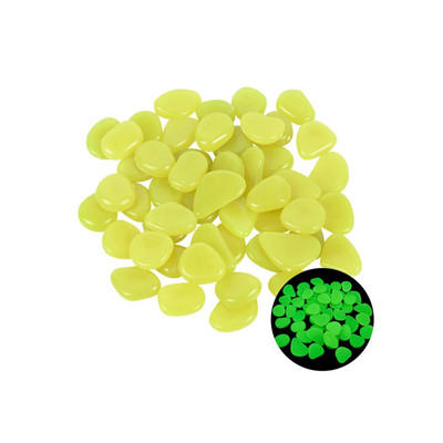 50/100Pcs Glow in The Dark Stones Φωτεινά βότσαλα Πολύχρωμα χαλίκια βράχοι άμμου για υπαίθρια αυλή Ψαροδεξαμενή κήπου Προμήθειες