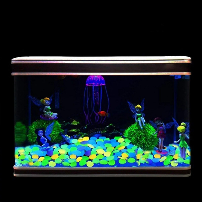 50/100Pcs Glow in The Dark Stones Φωτεινά βότσαλα Πολύχρωμα χαλίκια βράχοι άμμου για υπαίθρια αυλή Ψαροδεξαμενή κήπου Προμήθειες