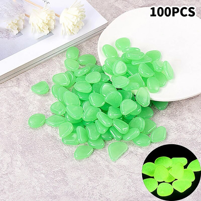 100 buc Pietre luminoase decor de grădină care strălucesc în întuneric Pietricele decorative pentru exterior pentru acvariu Accesorii pentru acvariu