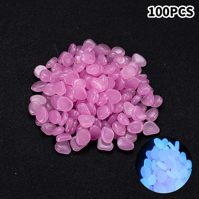 100 buc Pietre luminoase decor de grădină care strălucesc în întuneric Pietricele decorative pentru exterior pentru acvariu Accesorii pentru acvariu