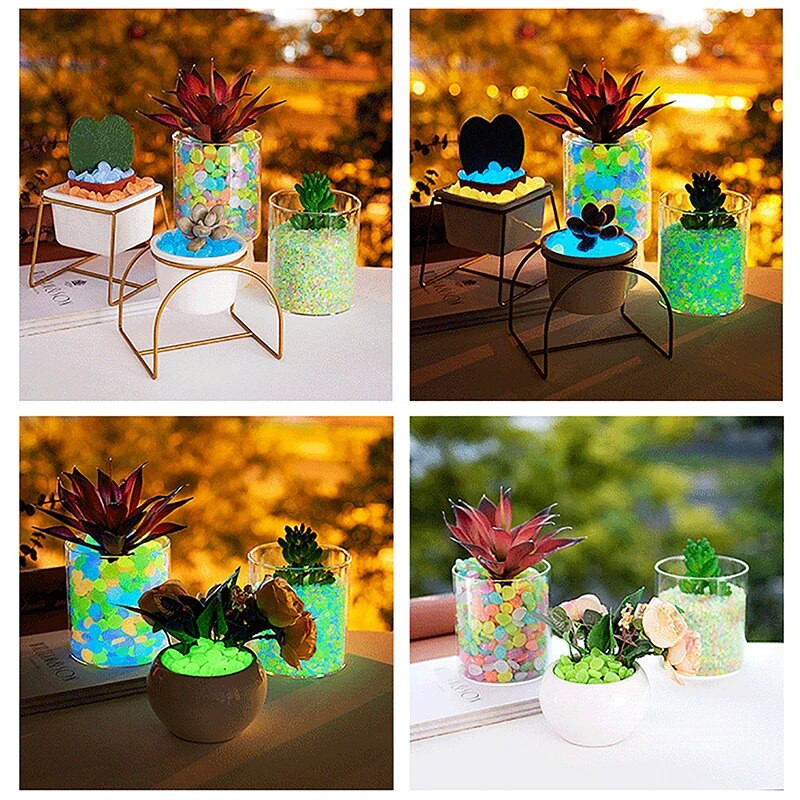 100 tk Aiakaunistusega helendavad kivid pimedas helendavad Dekoratiivsed veerised Akvaariumi aksessuaarid