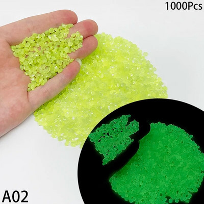 1000 kom./vreći Svjetleće kamenje Kućni vrt Uređenje akvarija Sjaj u tami Šljunak Umjetna fluorescentna smola Šljunak