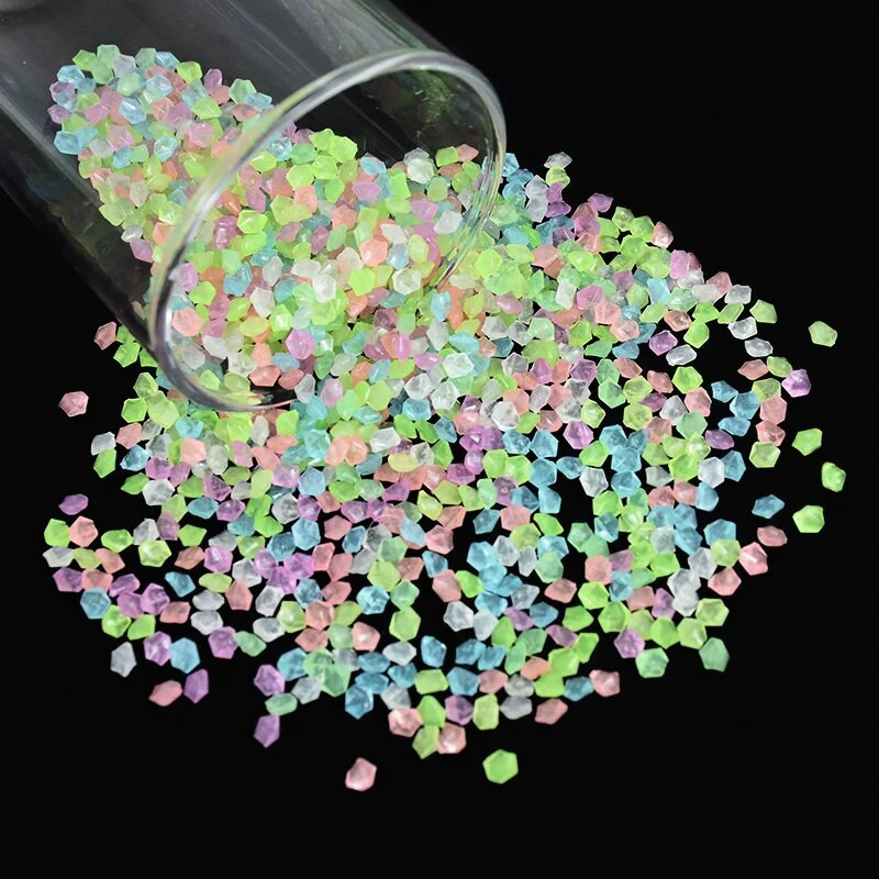 1000 kom./vreći Svjetleće kamenje Kućni vrt Uređenje akvarija Sjaj u tami Šljunak Umjetna fluorescentna smola Šljunak