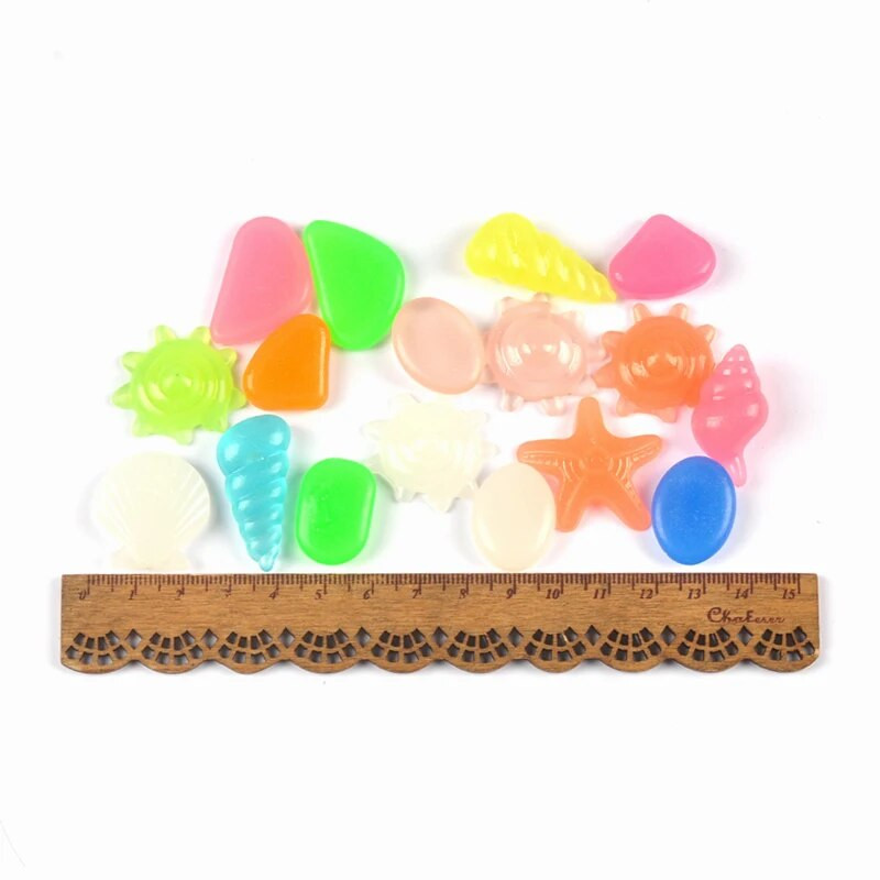 20 τμχ/παρτίδα Mix Candy Shells Luminous Stone Glow in The Dark Stone για Διακόσμηση Δεξαμενής Ψαριών Κήπου Πεζοδρόμια Path Patio Lawn Yard