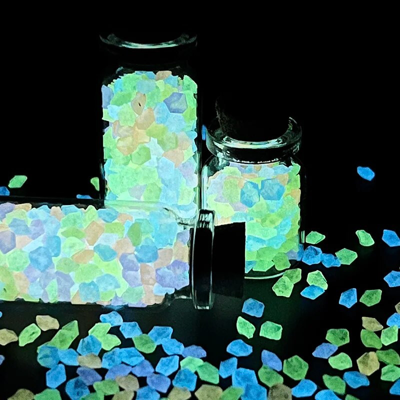 1000 vnt. 3-5 mm sodo akmenukai žėrintys akmenys uolos takas sodo takas terasa veja rezervuaras akvariumo apdaila švyti tamsoje