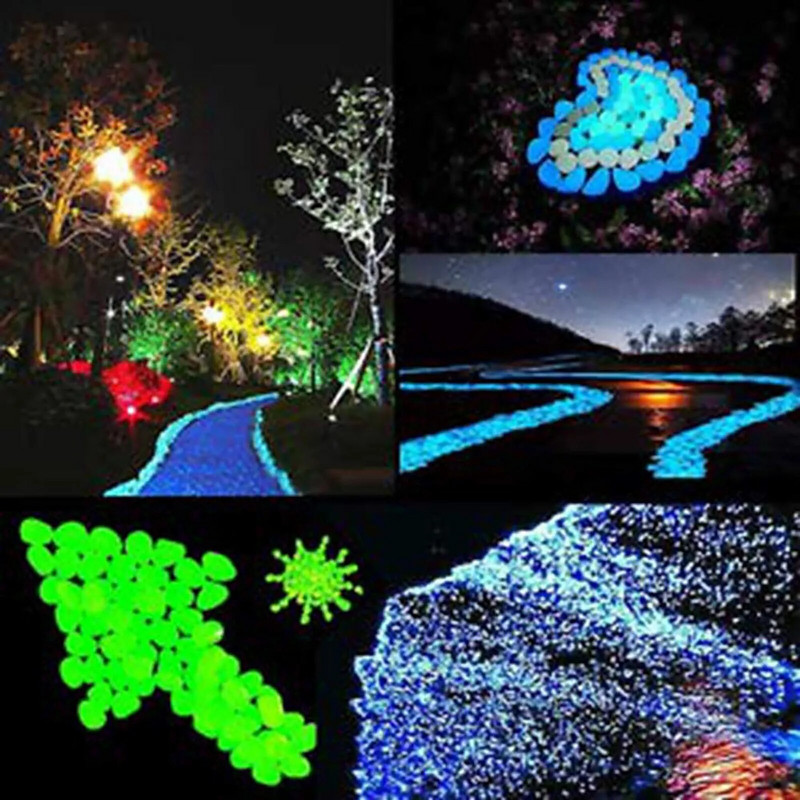 50 τμχ Garden Luminous Glowing Stone Pebble Glow in the Dark Garden Glow Stones Rocks for Walkways Garden Path Διακόσμηση γκαζόν στο αίθριο