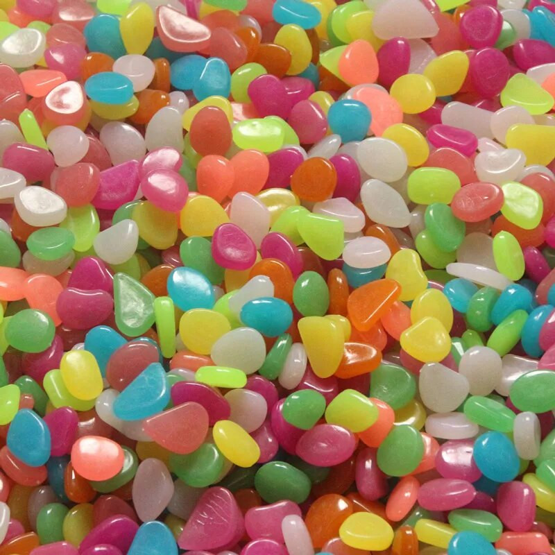 10/25/50 vnt. Švytinti tamsoje Akvariumo puošmena Akvariumo papuošalai Šviečiantys akmenys takams Sodo takas Kiemas Vejos dekoras