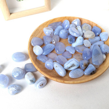 50G/торба Natural Healing Tumble Blue Chalcedony Gravel Stone Reiki Crystals for Yoga Energy Beginners Craft Home Decor