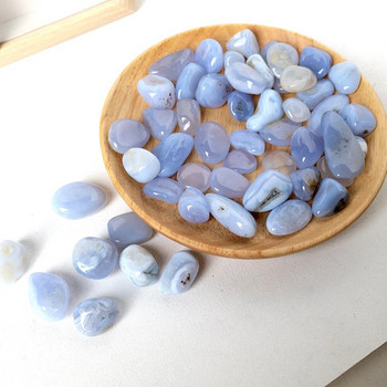 50G/торба Natural Healing Tumble Blue Chalcedony Gravel Stone Reiki Crystals for Yoga Energy Beginners Craft Home Decor