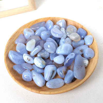 50 γραμμάρια/τσάντα Natural Healing Tumble Blue χαλκηδόνιος Κρύσταλλοι Ρέικι από Χαλίκι Πέτρα Ρέικι για Ενεργειακή Γιόγκα Αρχάριους Χειροτεχνία Διακόσμηση σπιτιού