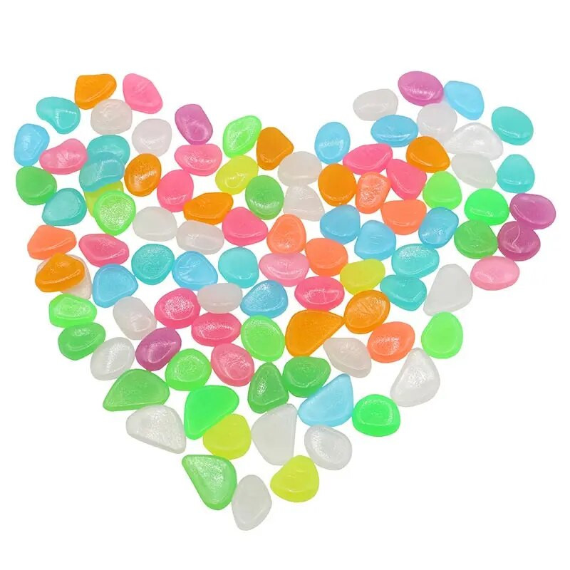 Φωτεινά βότσαλα Βράχοι Διακοσμητικά κήπου Πέτρα λάμψη στον σκοτεινό κήποΓια πεζοδρόμια Διακοσμήσεις δεξαμενών ψαριών