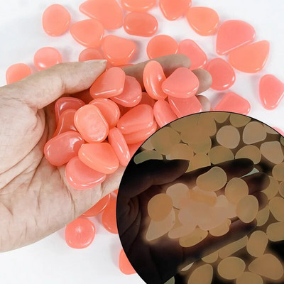 50/25 vnt Šviečiantys akmenys, skirti sodo lauko dekoravimui, tamsoje švytintys akmenukai Namų akvariumas Akvariumas žuvų bakas „Pasidaryk pats“ dekoratyvinis švytintis akmuo