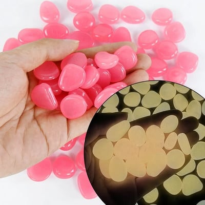 50/25 vnt Šviečiantys akmenys, skirti sodo lauko dekoravimui, tamsoje švytintys akmenukai Namų akvariumas Akvariumas žuvų bakas „Pasidaryk pats“ dekoratyvinis švytintis akmuo