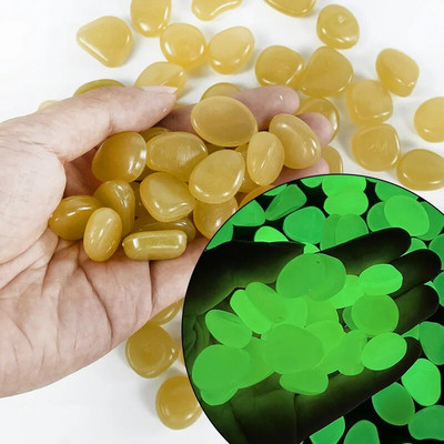 50/25 vnt Šviečiantys akmenys, skirti sodo lauko dekoravimui, tamsoje švytintys akmenukai Namų akvariumas Akvariumas žuvų bakas „Pasidaryk pats“ dekoratyvinis švytintis akmuo