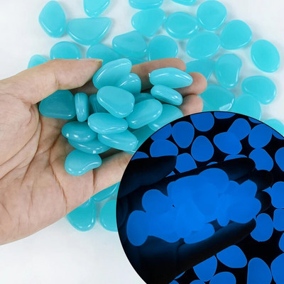 50/25 vnt Šviečiantys akmenys, skirti sodo lauko dekoravimui, tamsoje švytintys akmenukai Namų akvariumas Akvariumas žuvų bakas „Pasidaryk pats“ dekoratyvinis švytintis akmuo