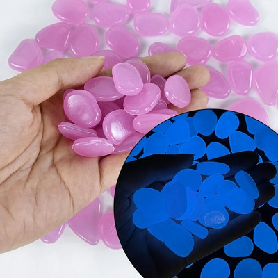 50/25 vnt Šviečiantys akmenys, skirti sodo lauko dekoravimui, tamsoje švytintys akmenukai Namų akvariumas Akvariumas žuvų bakas „Pasidaryk pats“ dekoratyvinis švytintis akmuo