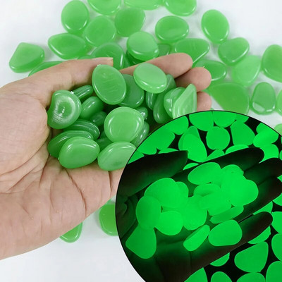 50/25 vnt Šviečiantys akmenys, skirti sodo lauko dekoravimui, tamsoje švytintys akmenukai Namų akvariumas Akvariumas žuvų bakas „Pasidaryk pats“ dekoratyvinis švytintis akmuo