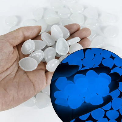 50/25 vnt Šviečiantys akmenys, skirti sodo lauko dekoravimui, tamsoje švytintys akmenukai Namų akvariumas Akvariumas žuvų bakas „Pasidaryk pats“ dekoratyvinis švytintis akmuo