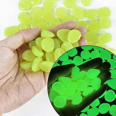 50/25 vnt Šviečiantys akmenys, skirti sodo lauko dekoravimui, tamsoje švytintys akmenukai Namų akvariumas Akvariumas žuvų bakas „Pasidaryk pats“ dekoratyvinis švytintis akmuo