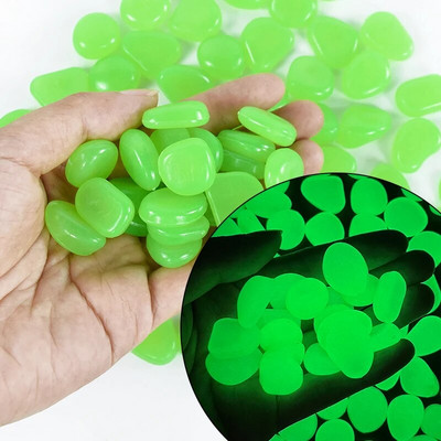 50/25 vnt Šviečiantys akmenys, skirti sodo lauko dekoravimui, tamsoje švytintys akmenukai Namų akvariumas Akvariumas žuvų bakas „Pasidaryk pats“ dekoratyvinis švytintis akmuo