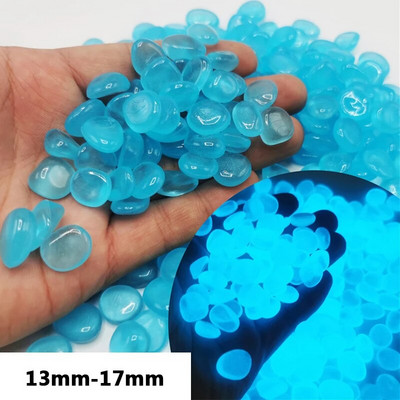 300 τμχ Φωτεινή βότσαλα Βράχοι Διακοσμητικά κήπου Πέτρινη λάμψη στον σκοτεινό κήποΓια πεζοδρόμια Διακοσμήσεις δεξαμενών ψαριών