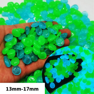 300 τμχ Φωτεινή βότσαλα Βράχοι Διακοσμητικά κήπου Πέτρινη λάμψη στον σκοτεινό κήποΓια πεζοδρόμια Διακοσμήσεις δεξαμενών ψαριών