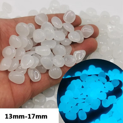 300 τμχ Φωτεινή βότσαλα Βράχοι Διακοσμητικά κήπου Πέτρινη λάμψη στον σκοτεινό κήποΓια πεζοδρόμια Διακοσμήσεις δεξαμενών ψαριών