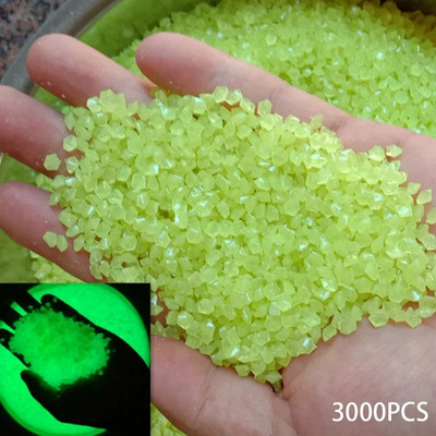 3000 kom/vreći Svjetleći pijesak koji svijetli u tami Kamenčići Kamen Kućni vrt Vanjska staza Dekoracija travnjaka Fish Tank Dekoracija akvarija 3-5 mm