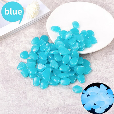 50/100 vnt Švyti tamsoje sode Akmenukai Švyti akmenys Uolos takams Sodo takas Patio veja Sodo kiemo dekoras Šviečiantys akmenys