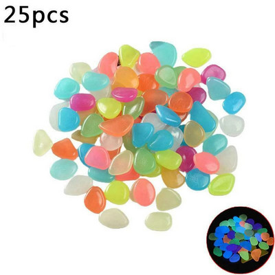 25 vnt. Šviečiantis sodo kraštovaizdžio papuošimas Akvariumo akvariumo puošmena Dirbtinis akmuo, skleidžiantis šviesą akmenukas