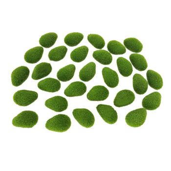 8/12/20/30pcs Φυτό προσομοίωσης τεχνητής πράσινης μπάλας βρύου Fake Stone For Shop Winter Hotel Home Office Diy φυτικό διακόσμηση τοίχου