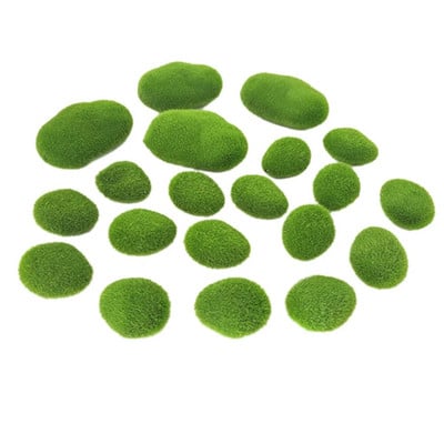 8/12/20/30pcs Φυτό προσομοίωσης τεχνητής πράσινης μπάλας βρύου Fake Stone For Shop Winter Hotel Home Office Diy φυτικό διακόσμηση τοίχου