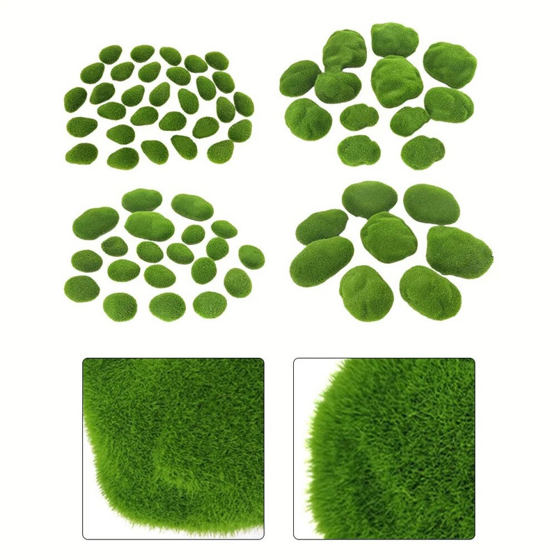 8/12/20/30 kom Kugla od umjetne zelene mahovine Lažna biljka za simulaciju kamena za izlog Hotelski kućni ured Diy Biljni zidni dekor