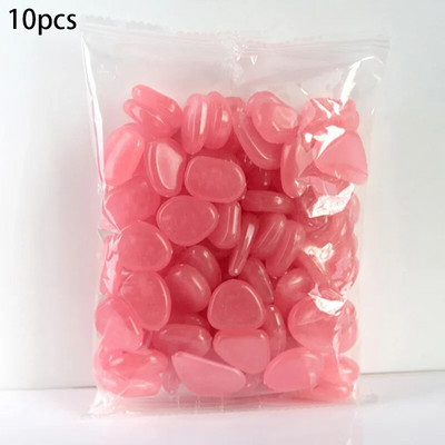 10 vnt. sodo puošmena lauko šviečiantys akmenys, šviečiantys tamsoje akmenukais Akvariumo akvariumų kiemo dekoras Kristalai akmenys