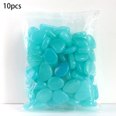 10 vnt. sodo puošmena lauko šviečiantys akmenys, šviečiantys tamsoje akmenukais Akvariumo akvariumų kiemo dekoras Kristalai akmenys