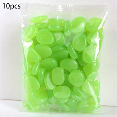 10 vnt. sodo puošmena lauko šviečiantys akmenys, šviečiantys tamsoje akmenukais Akvariumo akvariumų kiemo dekoras Kristalai akmenys