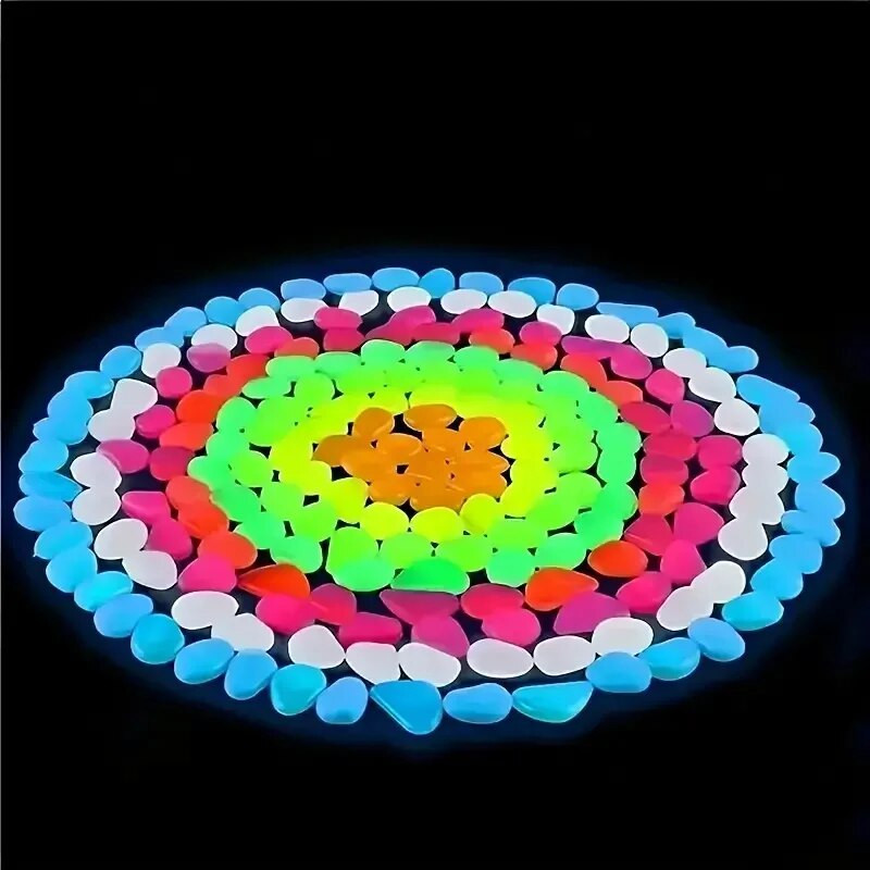 10 vnt. sodo puošmena lauko šviečiantys akmenys, šviečiantys tamsoje akmenukais Akvariumo akvariumų kiemo dekoras Kristalai akmenys