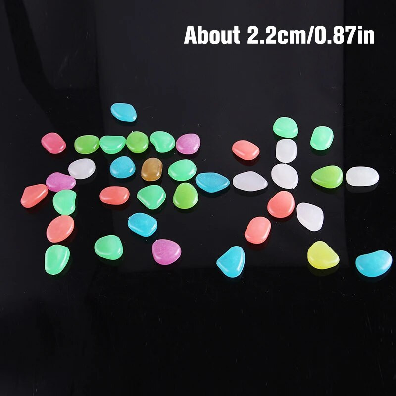 10 vnt fluorescencinių akmenukų sodo žuvų rezervuaro puošmena Šviečiantis akmuo šviesą skleidžiantis dirbtinis akmenukas vejos sodo kiemo puošmena