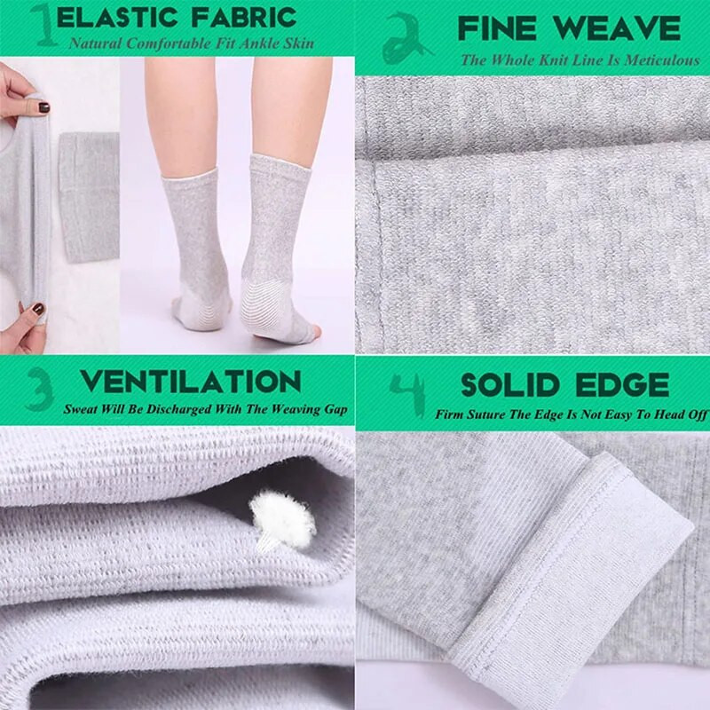 1 poros bambukinių šiltų pėdų rankovių „Fitness“ kulkšnies įklotai „Four Seasons“ kvėpuojantys kulkšnies apsauginiai „Fitness“ palaikymo įklotai vyrams, moterims