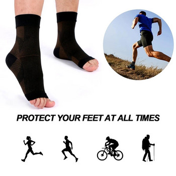 1 Ζεύγος κάλτσες Νευροπάθειας Υποστήριξη Χάλκινο στήριγμα μανίκι συμπίεσης αστραγάλου Κάλτσες τενοντίτιδας για ανακούφιση από τον πόνο Πρήξιμο πελματιαίας απονευρωσίτιδας