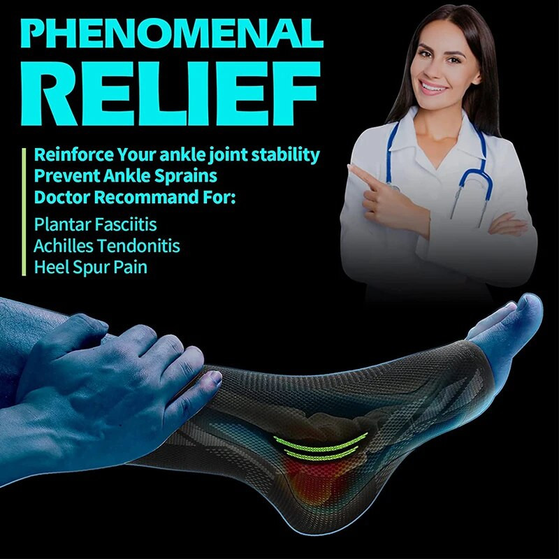 Sportski steznici za gležnjeve Potpora za stopalo Kompresijski rukavi Stabilizator gležnja za muškarce Žene Fasciitis, uganuće, Štitnik za zglobove stopala